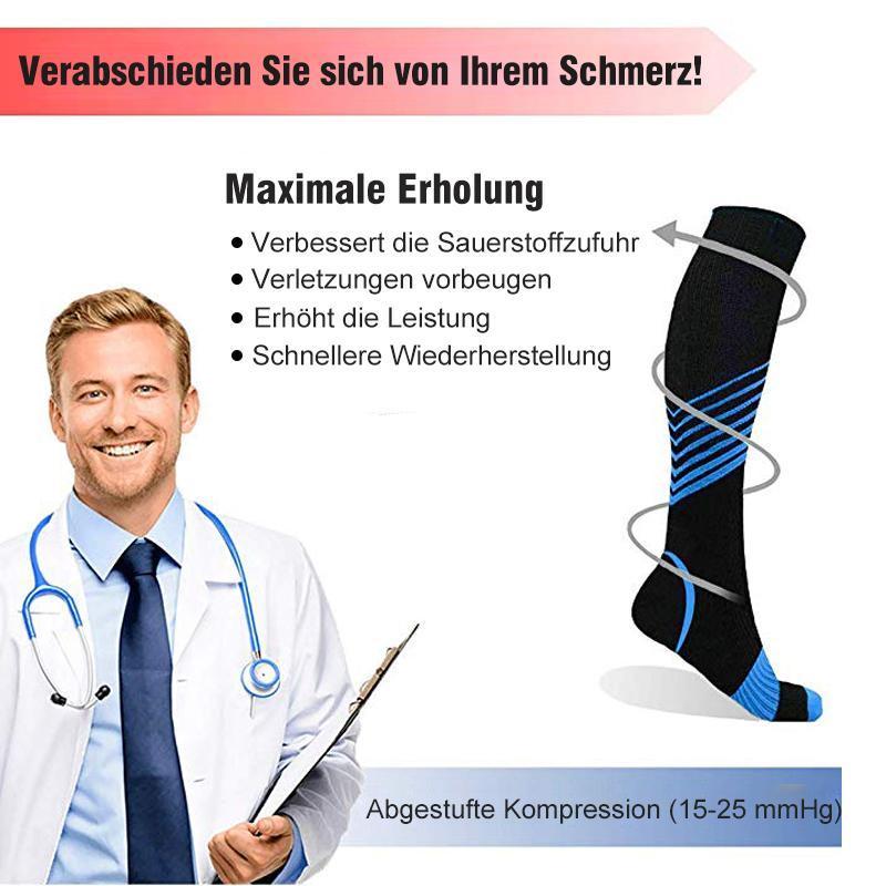 Blaudonau- Ultra-V-Streifen Kniehohe Kompression Socken