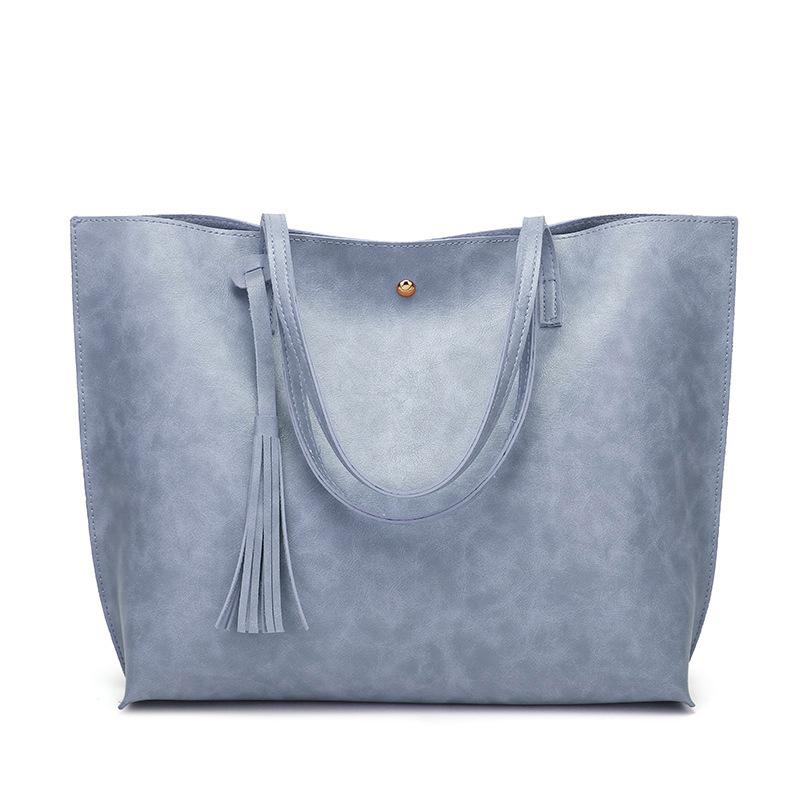 Blaudonau- Modische Damen Tasche mit Quasten Blau