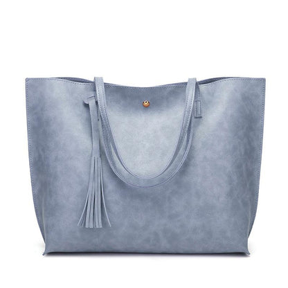 Blaudonau- Modische Damen Tasche mit Quasten Blau