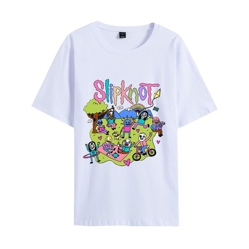 Blaudonau- Slipknot – T-Shirt mit Aufdruck „Happy Times“