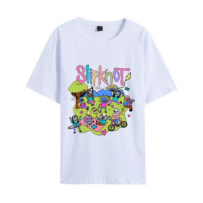 Blaudonau- Slipknot – T-Shirt mit Aufdruck „Happy Times“