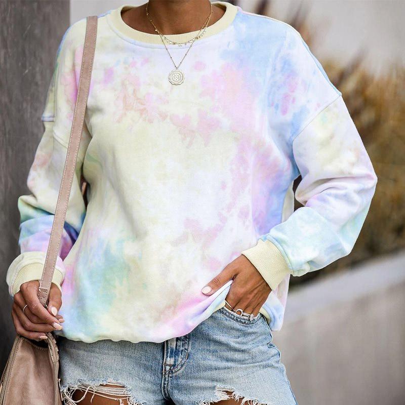 Blaudonau- Damen Tie-Dye Langarmpullover