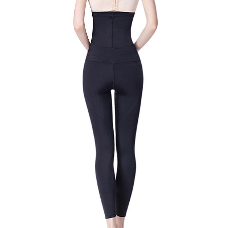 Blaudonau- Damen Shapewear Leggings mit Bein Taillenformer Shaper Schwarz