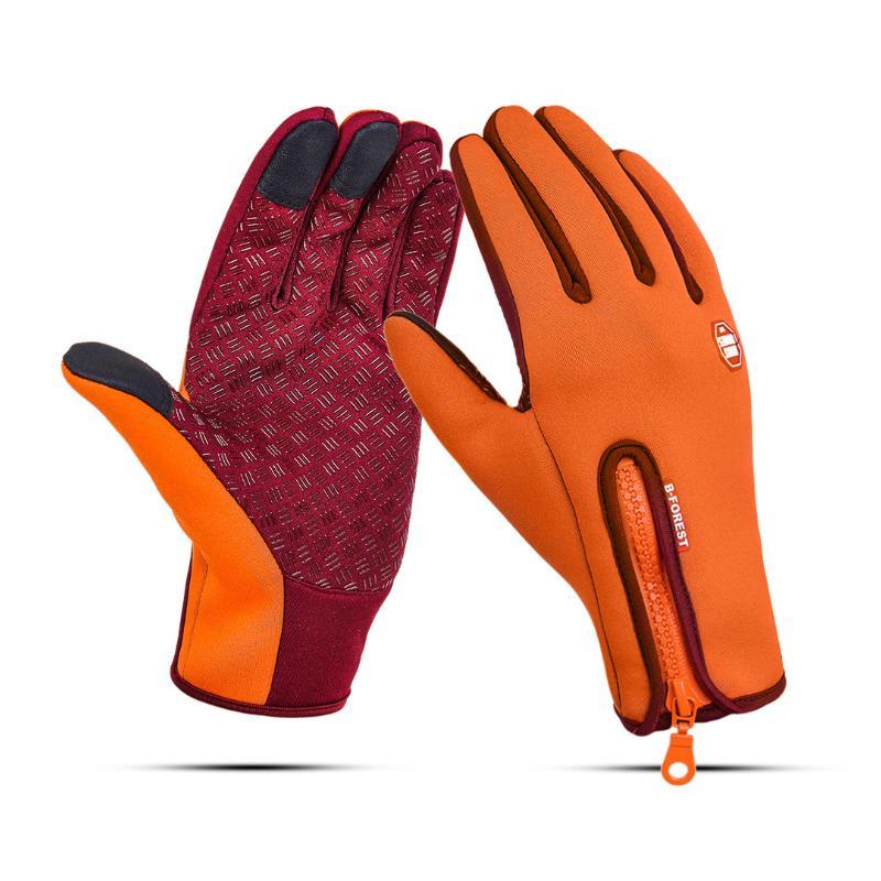 Blaudonau- 🧤Weihnachtsvorverkauf-50% RABATT🧤Premiume warme winddichte wasserdichte Touchscreen Handschuhe Unisex Orange