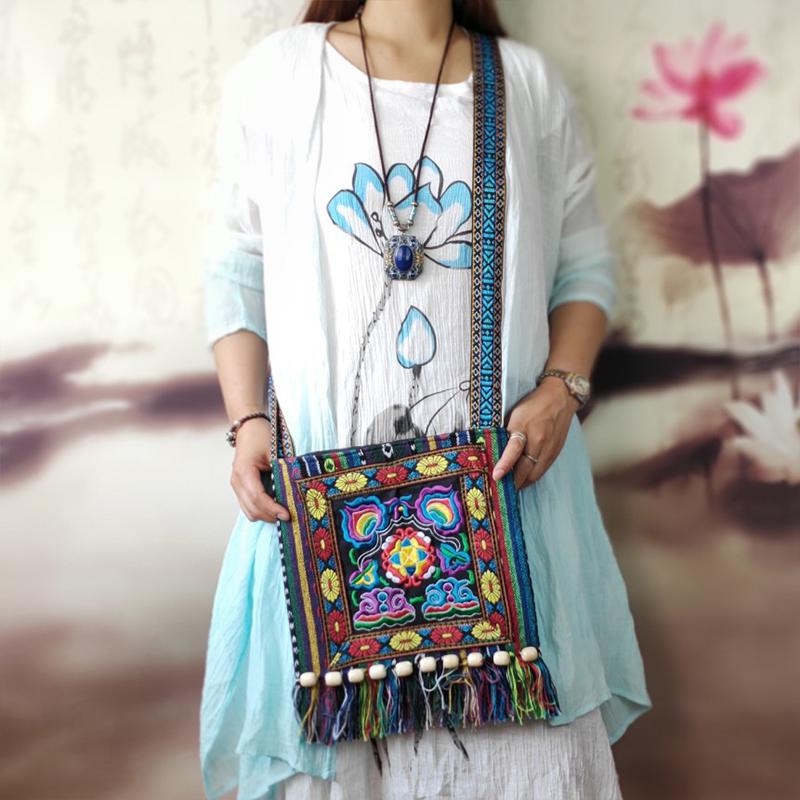 Blaudonau- Boho Quaste Handtasche