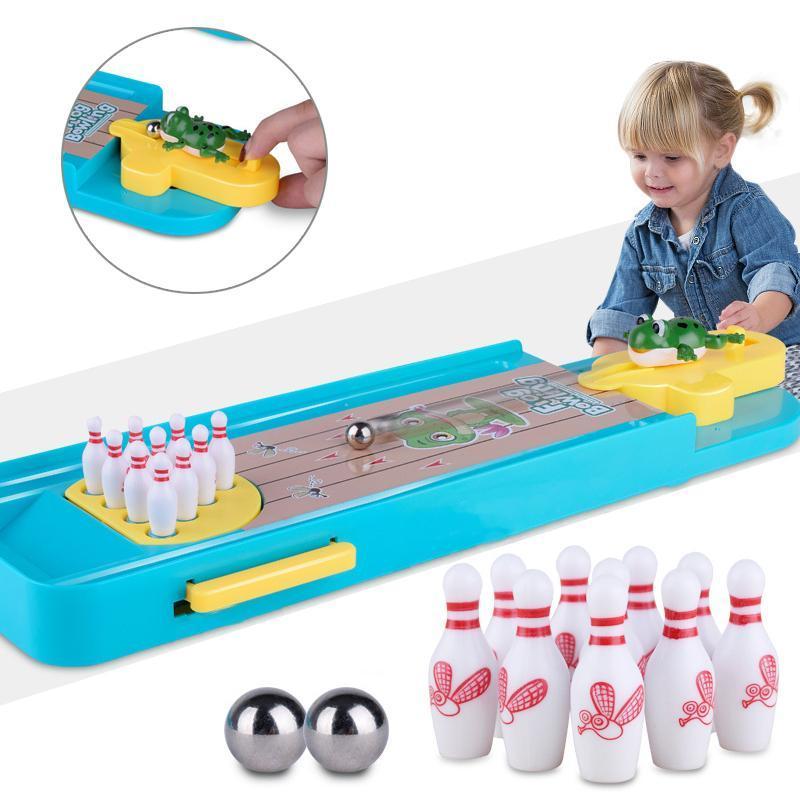 Blaudonau- Kreatives Mini Frosch Bowling Desktop-Spielzeug