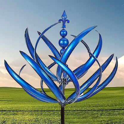 Blaudonau- Blauer Windspinner aus Metall