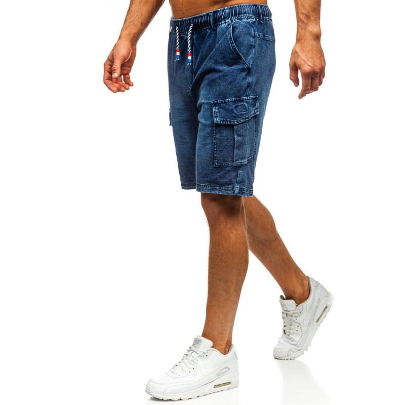 Blaudonau- Fünf-Punkt gewaschene Jeansshorts