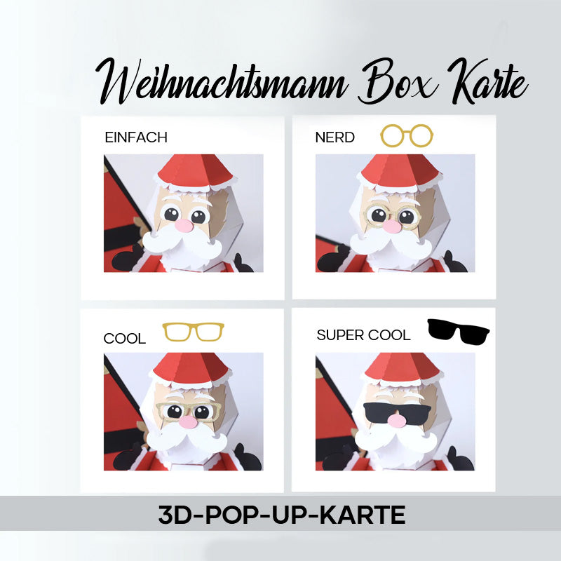 Blaudonau- 3D-Popup-Box-Karte „Weihnachtsmann-Streich“