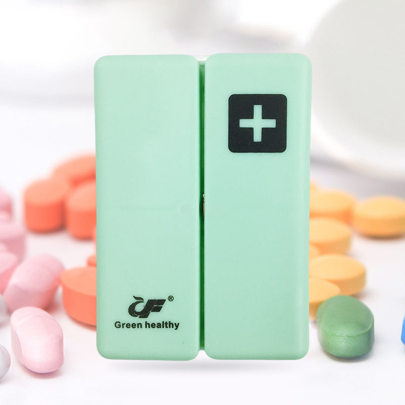 Blaudonau- Portable Magnetic Pill Box With 7 Compartments green