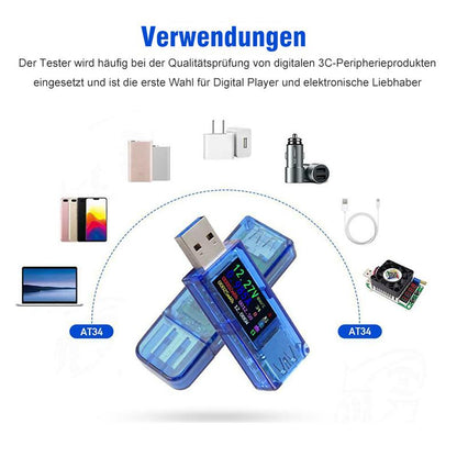 Blaudonau- Farbbildschirm Digitaler voltmeter Amperemeter USB Ladegerät Tester Multimeter