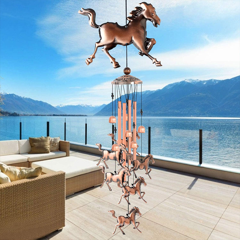 Blaudonau- Retro Bronze Horse Wind Chime