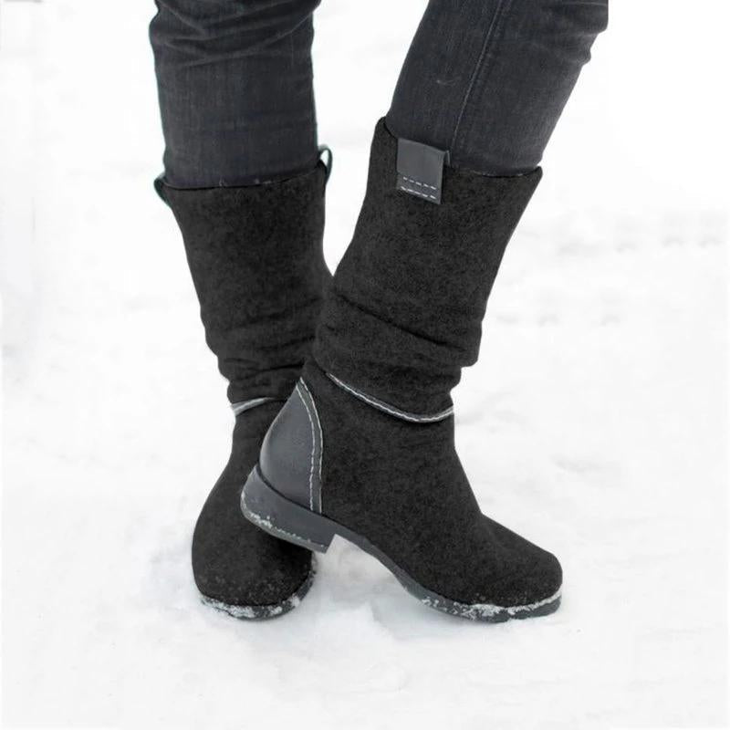 Blaudonau- Outdoor Winterstiefel mit niedrigen Absätzen GRAU