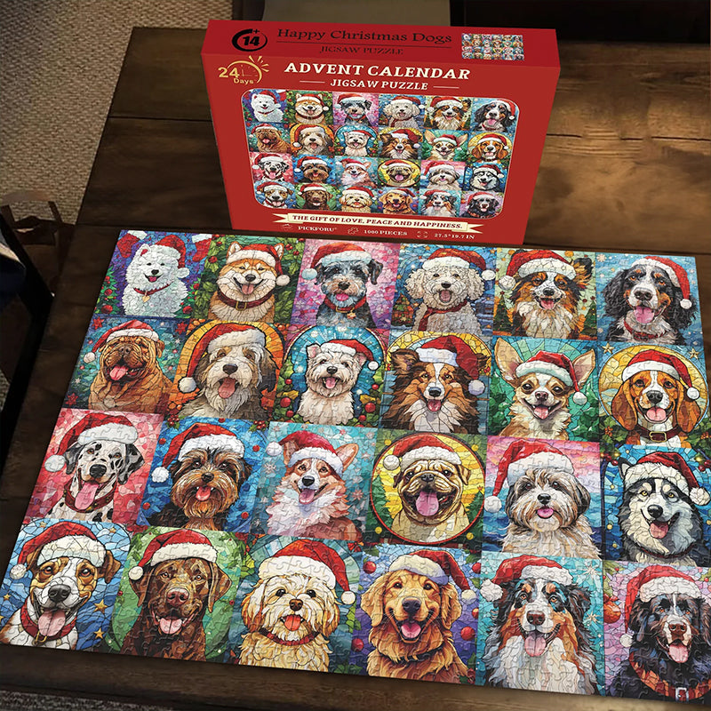 Blaudonau- Frohe Weihnachten Hunde Puzzle 1000 Teile