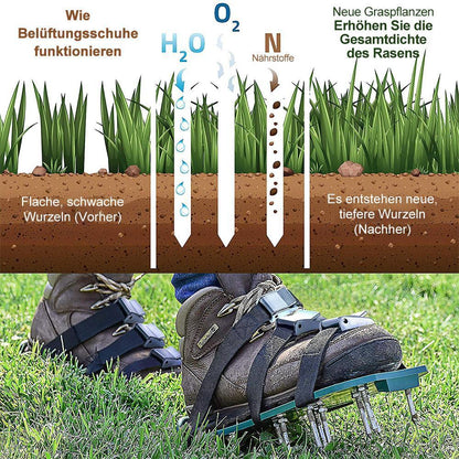 Blaudonau- Rasenbelüfter Schuhe den Boden lösen, 1 Paar