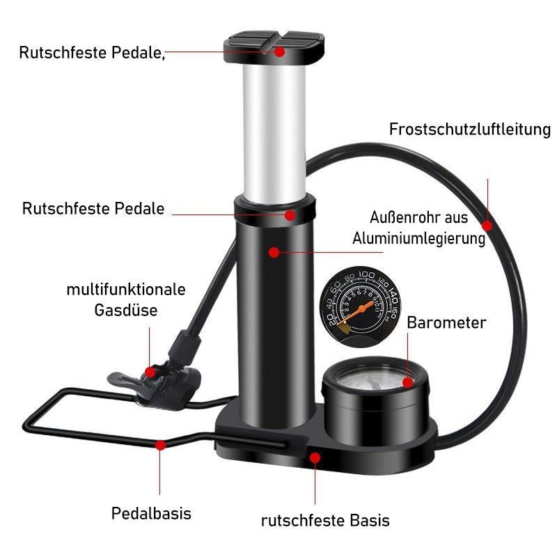 Blaudonau- Tragbare Hochdruck-Mini-Fahrradluftpumpe