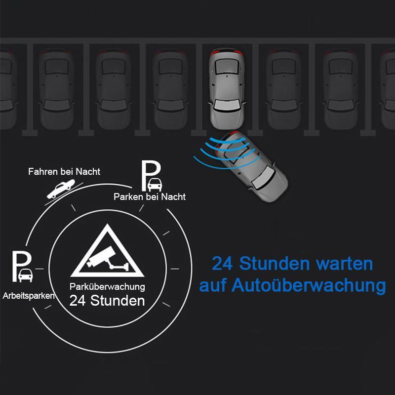 Blaudonau- Auto-Rückspiegel, der Recorder-Doppeltes vor und nach der Aufnahme mit dem Umkehren des Bild-Bandes fährt