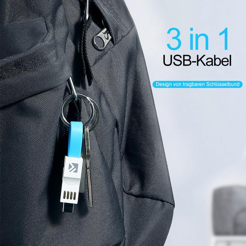 Blaudonau- 3-in-1 Keychain Ladekabel