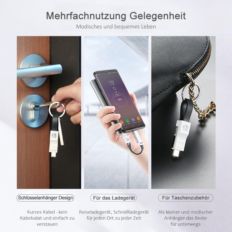 Blaudonau- 3-in-1 Keychain Ladekabel