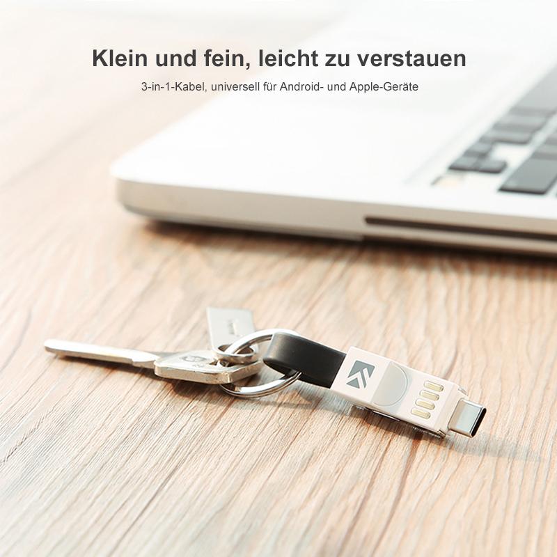 Blaudonau- 3-in-1 Keychain Ladekabel