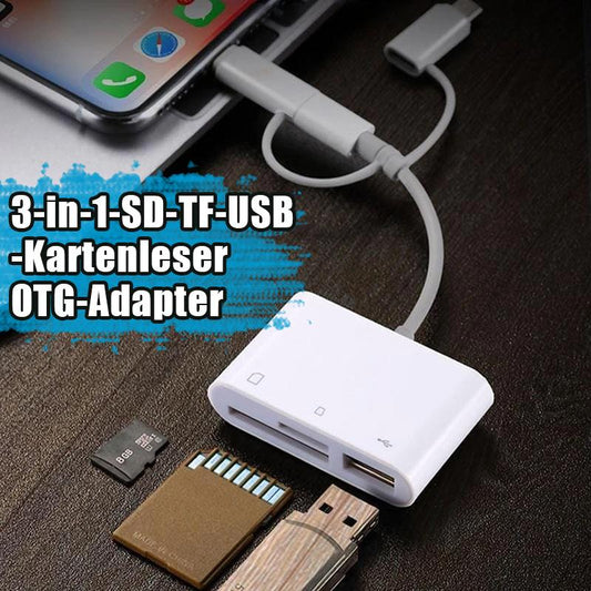 Blaudonau- 3-in-1 SD-TF-USB-Kartenleser OTG-Adapter