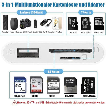 Blaudonau- 3-in-1 SD-TF-USB-Kartenleser OTG-Adapter