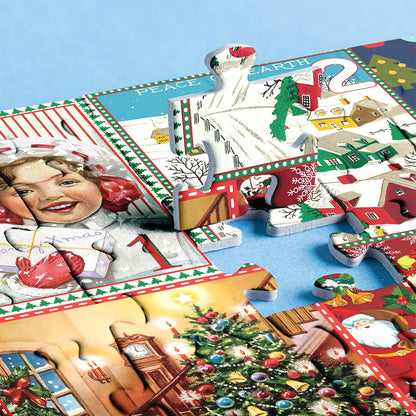 Blaudonau- Weihnachts-Adventskalender-Puzzle 1000teilig