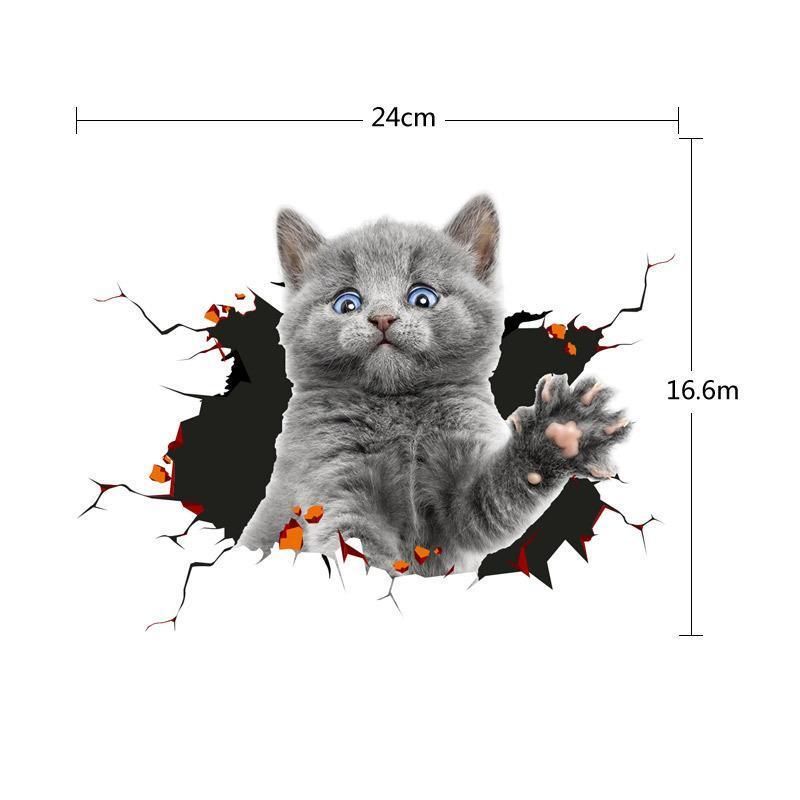 Blaudonau- 3D-Simulation Niedliche kreative Autoaufkleber Katze 1