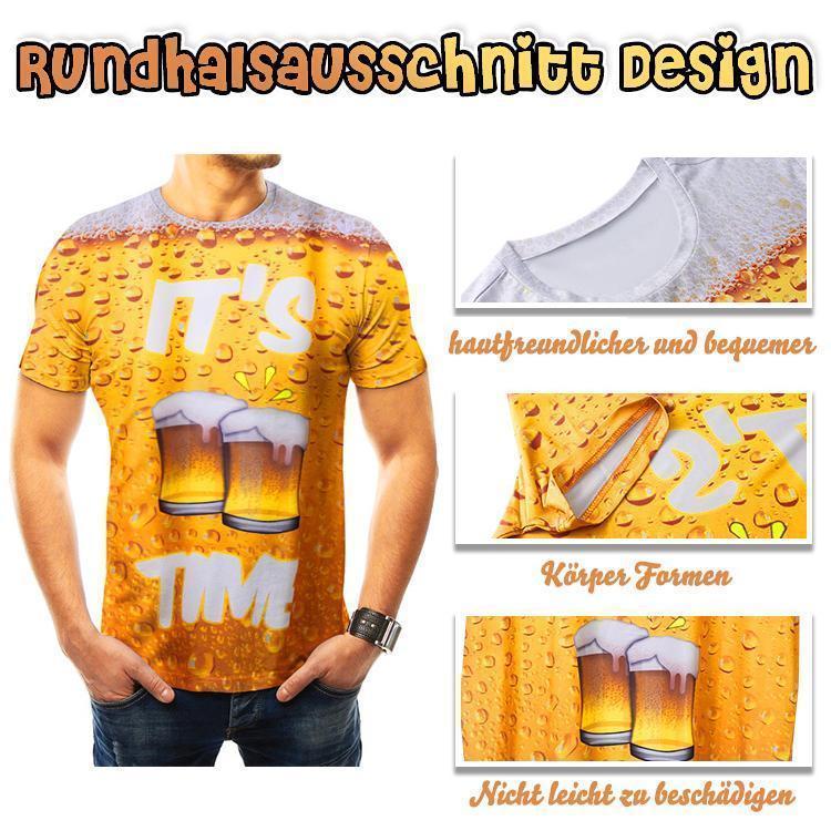 Blaudonau- 3D Druck Bier-Luftblasen T-Shirt