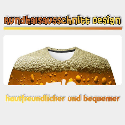 Blaudonau- 3D Druck Bier-Luftblasen T-Shirt