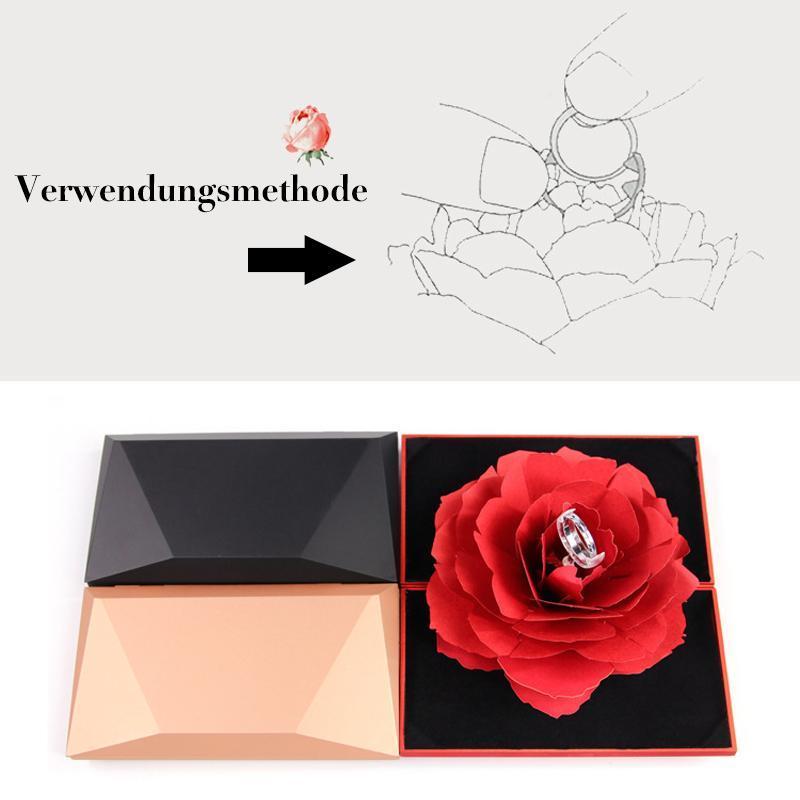 Blaudonau- 3D Pop Up Rose Ringschachtel