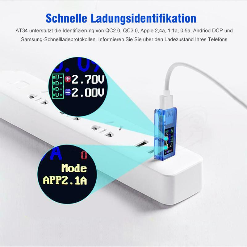 Blaudonau- Farbbildschirm Digitaler voltmeter Amperemeter USB Ladegerät Tester Multimeter