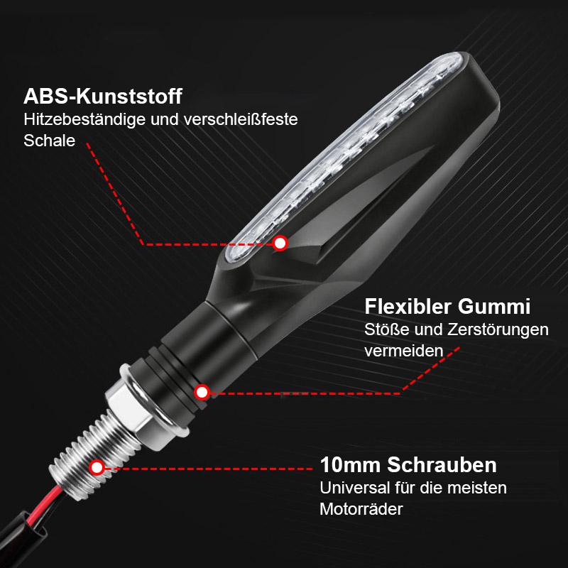 Blaudonau- Universelle LED Motorrad Blinker Beleuchtung, 2 Stücke