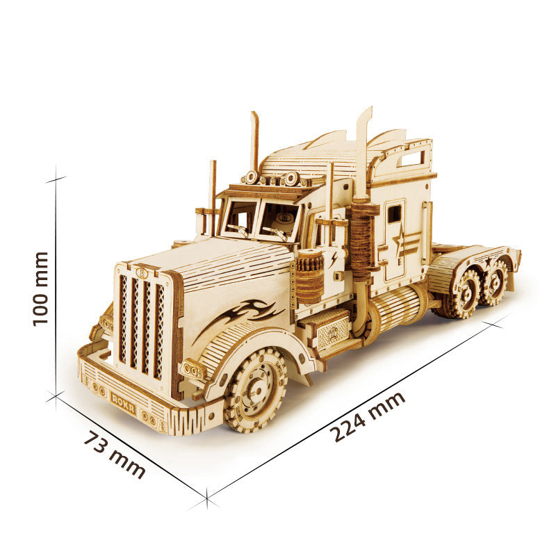 Blaudonau- Super mechanisches Holzmodell-Puzzle-Set🦉 Schwerlastlastwagen