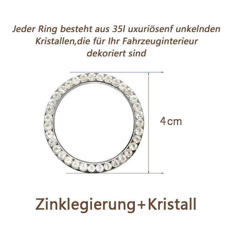 Blaudonau- Kristall Ring Auto Zündung Knopf Dekoration, 2 Pcs