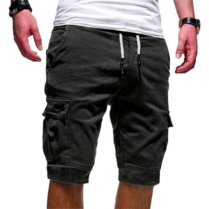 Blaudonau- Mode lose Shorts mit Große Tasche für Herren Grau