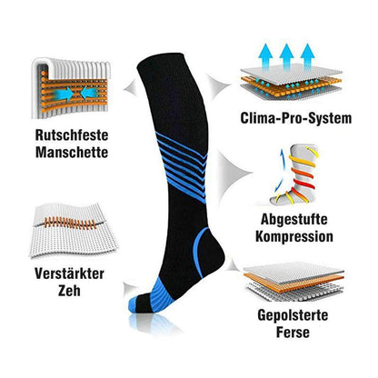 Blaudonau- Ultra-V-Streifen Kniehohe Kompression Socken