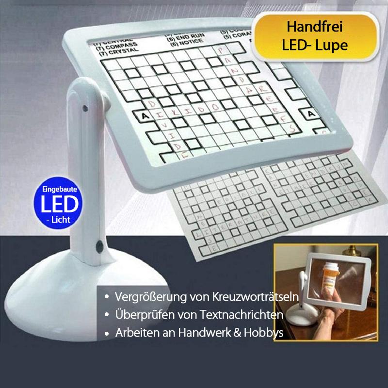 Blaudonau- Handfrei-Desktop-Lupe mit LED