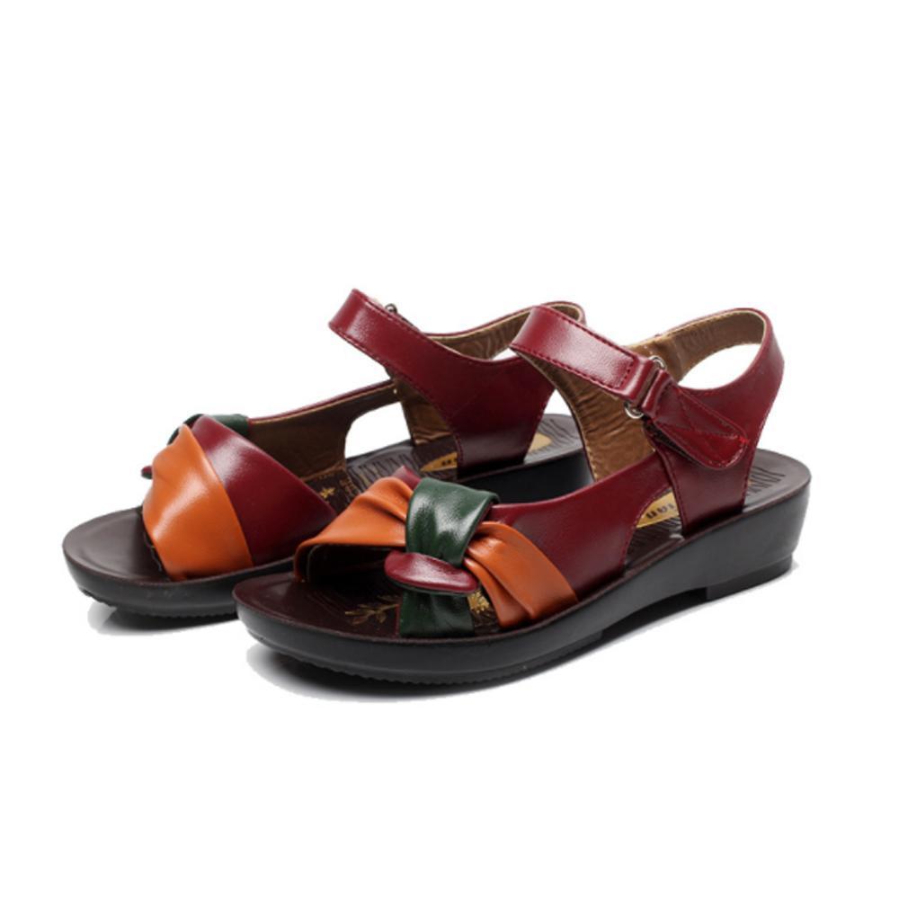 Blaudonau- Sanfte Sommer Damen Sandalen, das Geschenk für Mama Rot