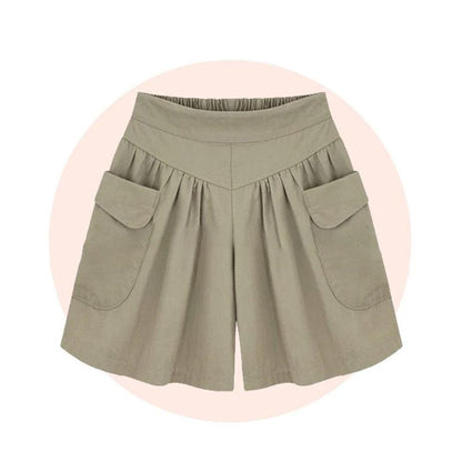 Blaudonau- Hohe Taille Anti-Reibung Loser & Weicher Hot Pants KHAKI