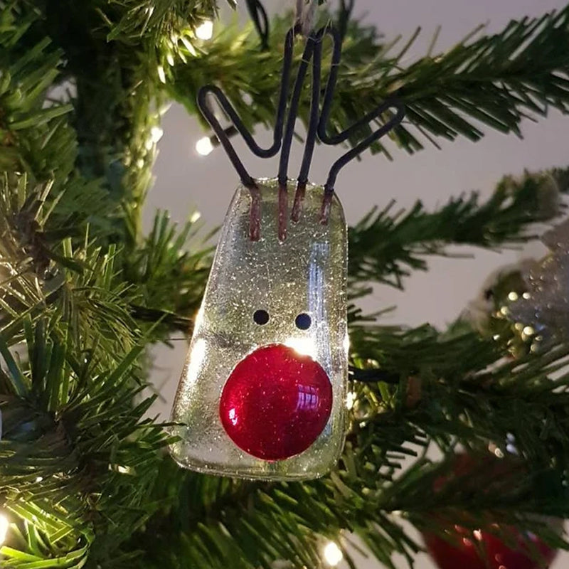 Blaudonau- Weihnachtsbaum-Anhänger aus Glas