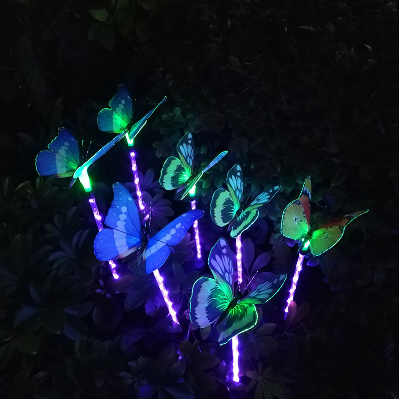 Blaudonau- Solarenergie Schmetterlings Garten dekorative Lichter (3 STÜCKE)