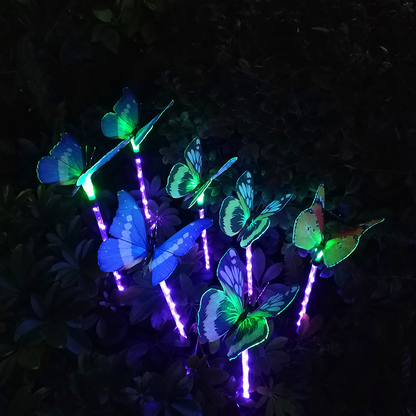 Blaudonau- Solarenergie Schmetterlings Garten dekorative Lichter (3 STÜCKE)