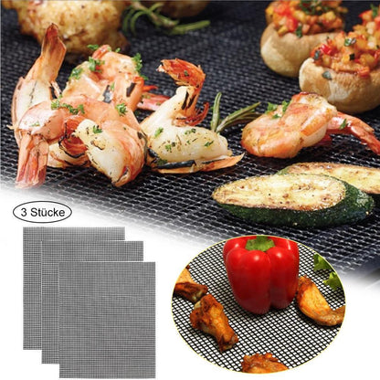 Blaudonau- Teflon Netz Grillmatte antihaft wiederverwendbar, eckig 33x40 cm, 1/3 pc