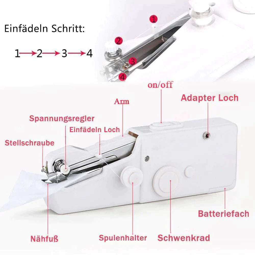 Blaudonau- Tragbare Mini Handnähmaschine