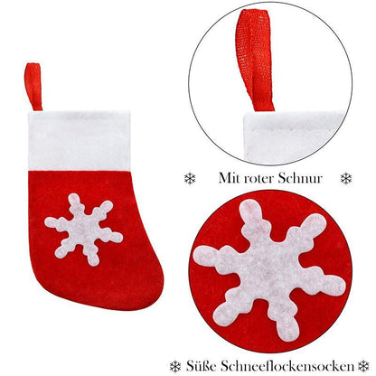 Blaudonau- Weihnachten Tischdekoration, Schneeflockensocken für Besteck