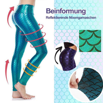 Blaudonau- Reflektierende Leggings für Meerjungfrauen