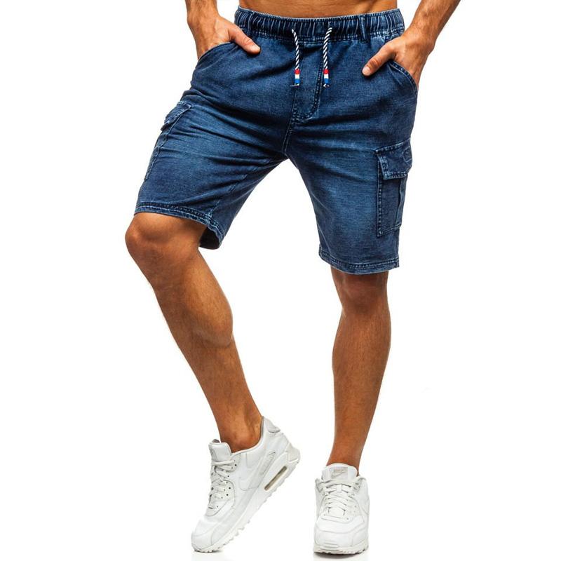 Blaudonau- Fünf-Punkt gewaschene Jeansshorts