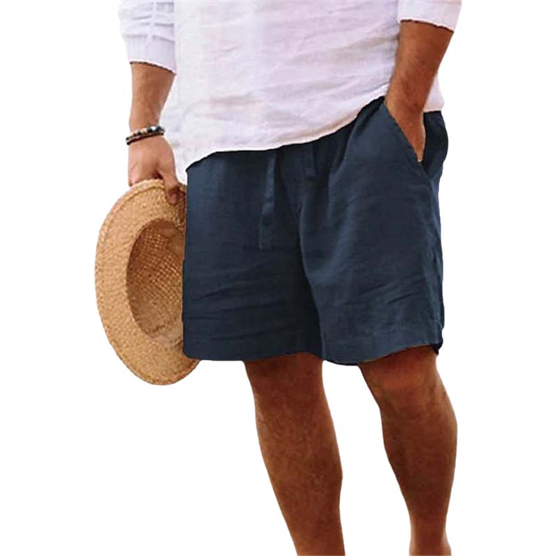 Blaudonau- Herren-Strandshorts aus Baumwoll Leinen