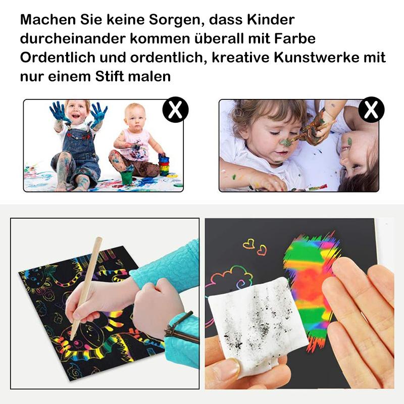 Blaudonau- Buntes Rubbelpapier für Kinder, 50 Blatt